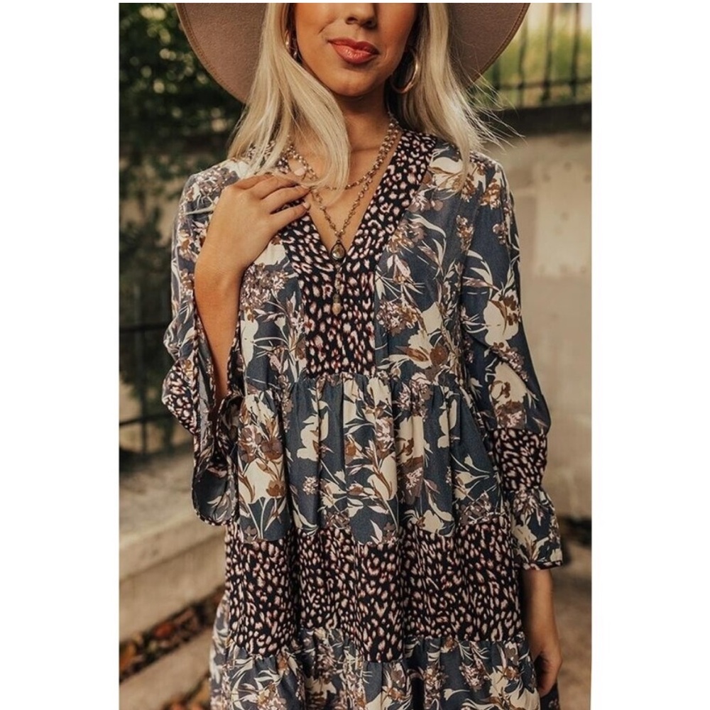 NWT ENTRO Bohemian Mini Dress